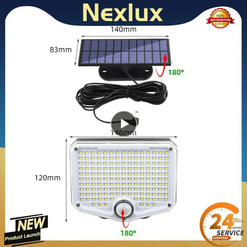 

Energy Saving Split Body Induction Lamp Solar Wall Lamp 1200mah Intelligent Remote Control Polycrystalline Silicon Adjustment