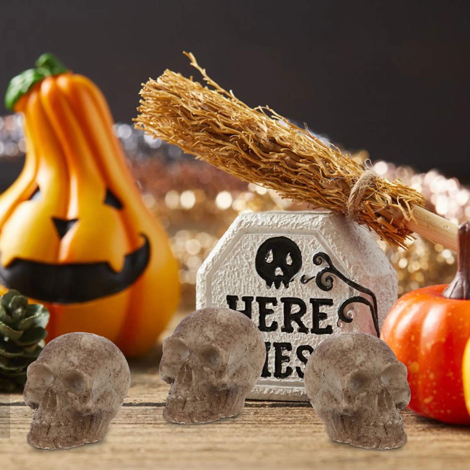 Череп из смолы маленькая ползучая голова хитрая игрушка страшный реквизит