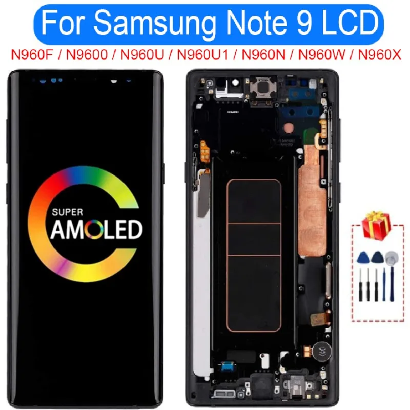 

Super AMOLED 6,4 "; Для Samsung Galaxy Note 9, ЖК-дисплей, сенсорный экран, дигитайзер, запасные части для Samsung N960F N960N N9600