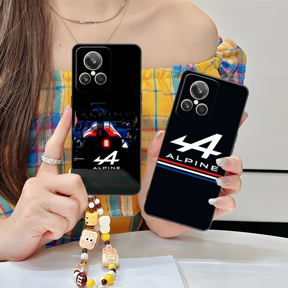 F1 A-Alpine Cool Mobile Cell чехол для телефона Realme GT 2 9i 8i 7i Pro X50 X2 C35 C21 C20 C11 C3 Black Soft Phone Cover Shell