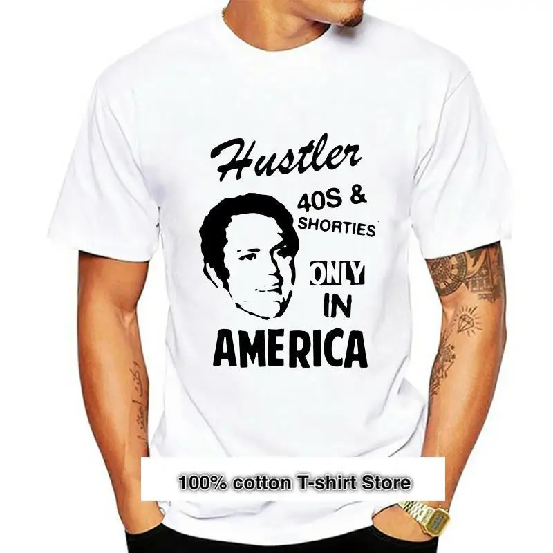

Camiseta blanca para hombre HUSTLER ONLY IN AMERICA, ropa de calle, 40S