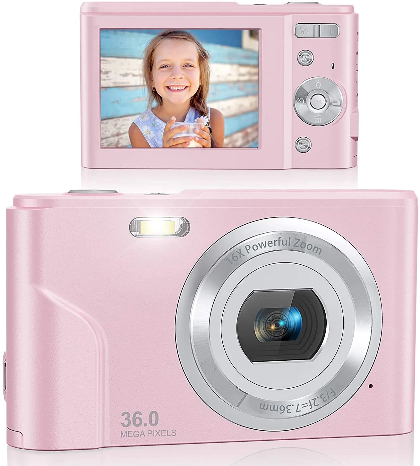 Digital Camera 48.0MP Vlogging Camera 16X Digital Zoom LCD Screen Compact Portable Mini Cameras for Students Teens Recommend