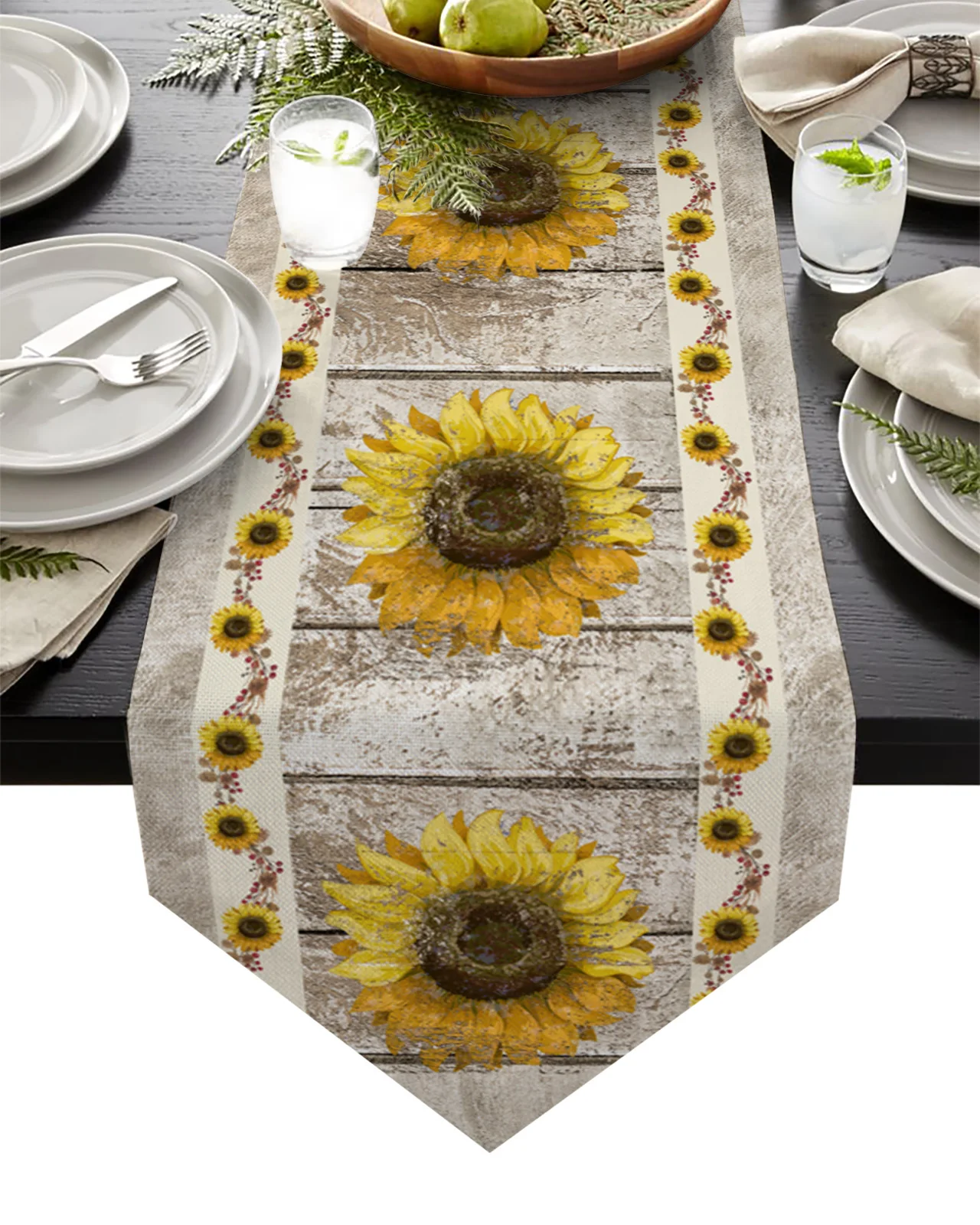 

Винтажная деревянная скатерть в деревенском стиле с подсолнухами на ферме, свадебное украшение, скатерть для дома, отеля, вечеринки, кухни, ...