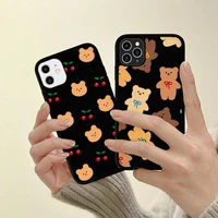 ins korea cute cartoon baby bear phone case silicone pctpu case for iphone 11 12 13 pro max 8 7 6 plus x se xr hard fundas
