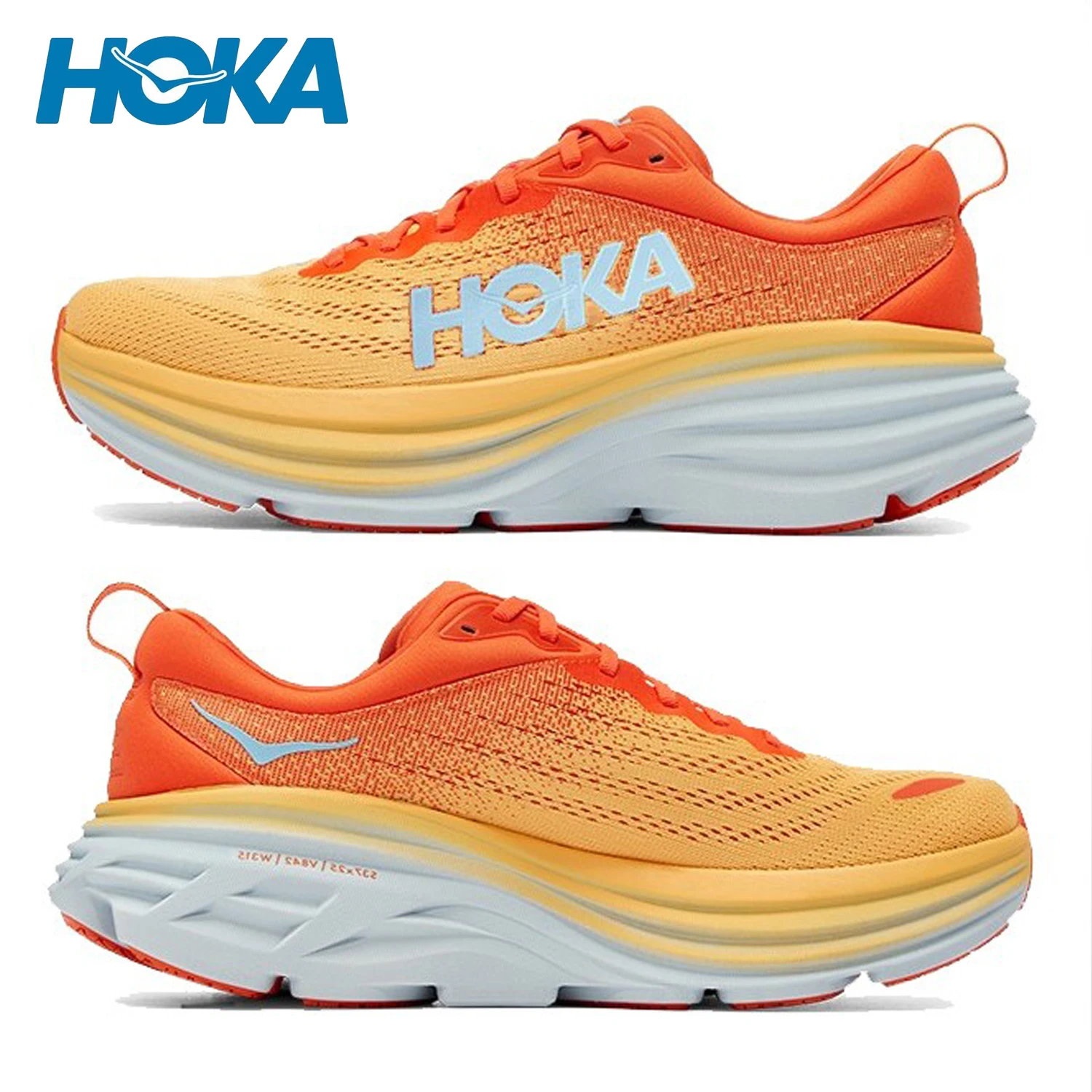 

HOKA Original Bondi 8 Outdoor Running Sneakers Men Elastic Trail Shoes Lightweight Breathable Women Sneakers Couple Casual Shoes