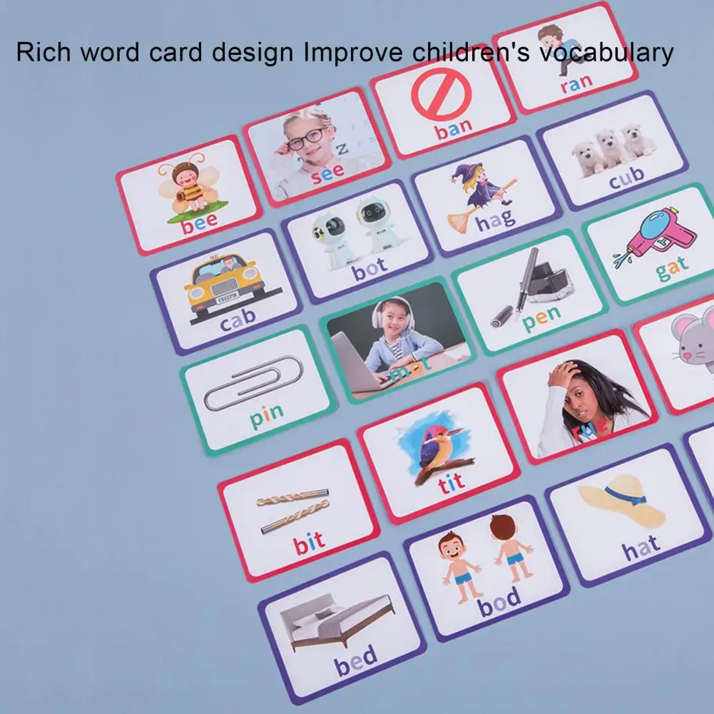 

1 Set Spelling Card Car Burr-free Water-based Paint Entertainment Word Spelling Toy for Daily Use