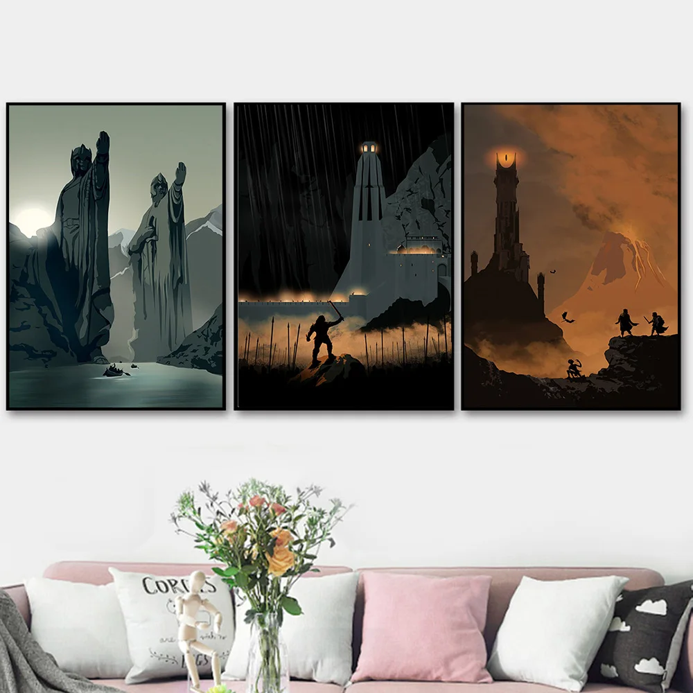 Постеры из абстрактных фильмов LOTR холст картина плакат и печать пейзаж средней