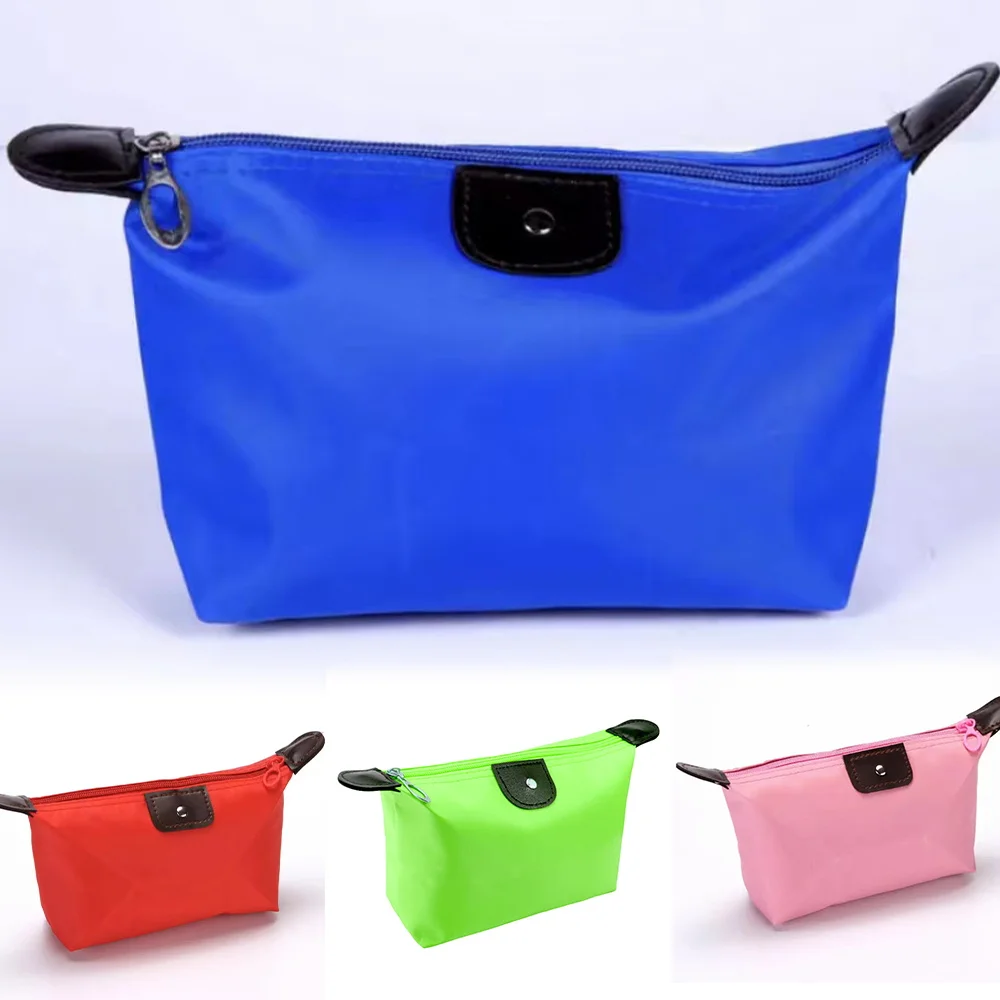 

Portable Women Zipper Cosmetic Bag Seven Color Solid Female Makeup Bag Travel Toiletry Beauty Waterproof Makeup Pack Organizer