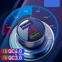 metal qc 3 0 dual usb car charger quick charge 3 0 fast charging for iphone auto digital led display 22