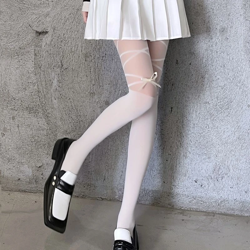

loli Tights Sexy Women's Slim Leg Pantyhose Japanese Girlfriend Bowknot JK Kawaii Stockings Lolita Cute Panty hose New Arrive