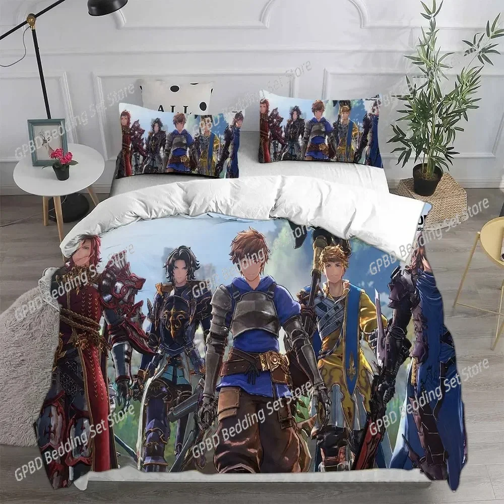 Фото Роскошные новые комплекты постельного белья Granblue Fantasy с 3D принтом, одеяло, пододеяльник, наволочка для детей и взрослых, домашний текстиль №4