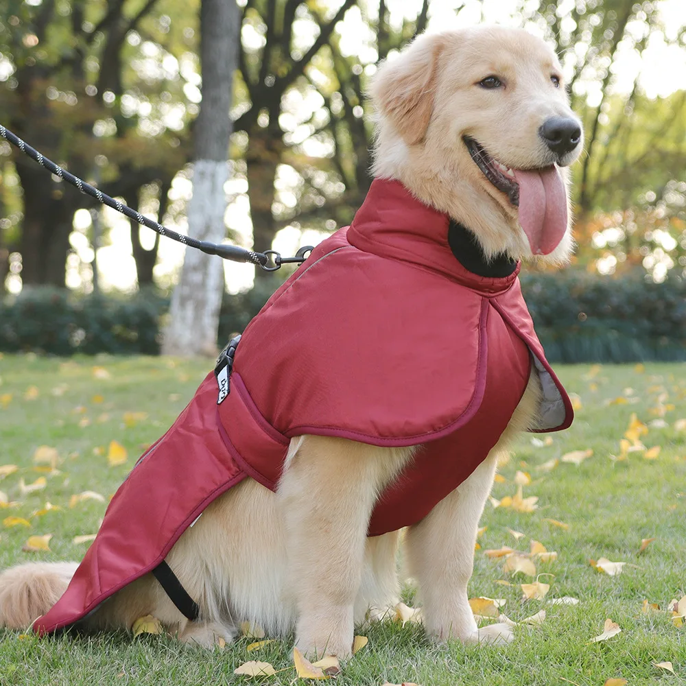 

Dog Outdoor Jacket Waterproof Reflective Pet Coat Vest Winter Warm Cotton Dogs Clothing for Large Middle Dogs Labrador