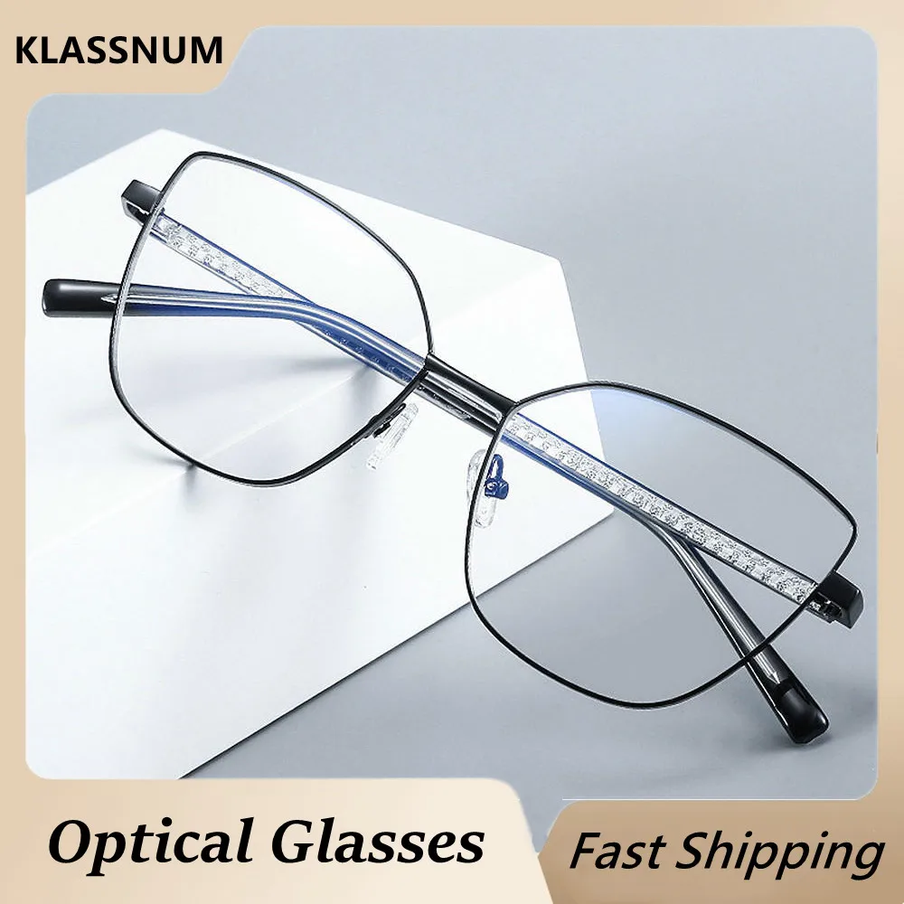 

Oversize Women Metal Cat Eye Glasses Fashion Anti Blue Light Computer Eyeglass Men Clear Lens Optical Eyewear Dropshipping