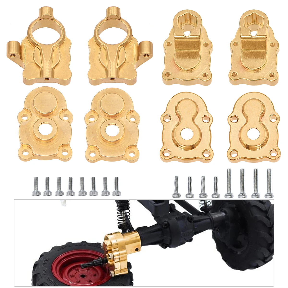 Латунный корпус портальной оси крышка шестерни противовес для модели автомобиля