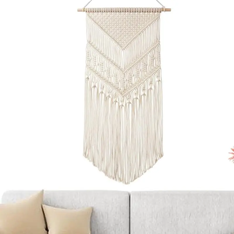 

Macrame Woven Wall Hanging BohoChic Bohemian Room Geometric Tapestry Art Beautiful Apartment Dorm Room Decoration