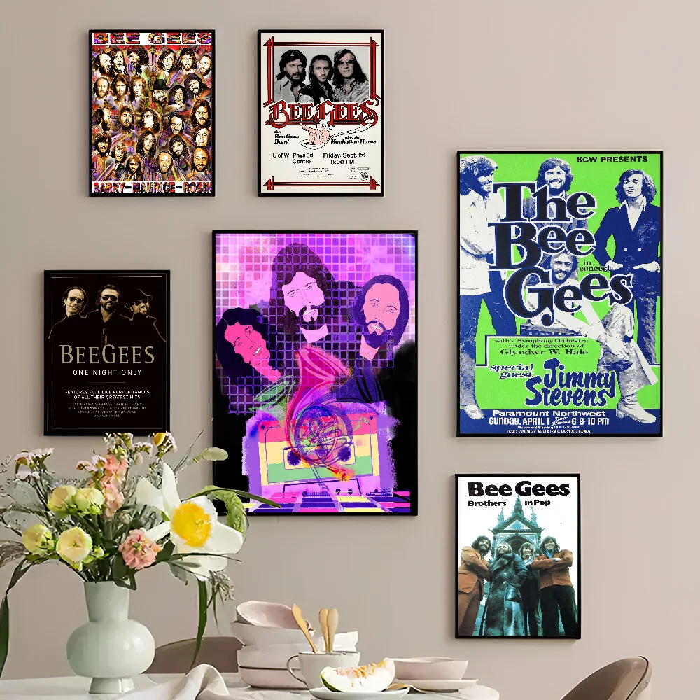 Винтажные Настенные Постеры Bee Gees Band Качество HD Ретро-художественный Декор Для