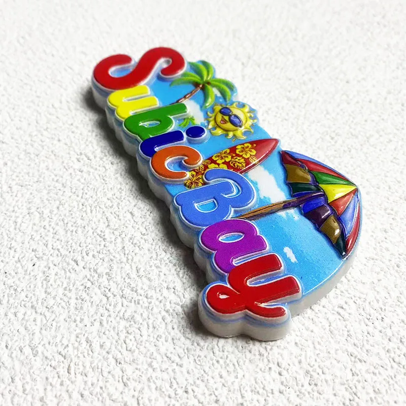 Subic Bay Souvenirs Home Decor Пляж солнце доска для серфинга 3D магниты на холодильник