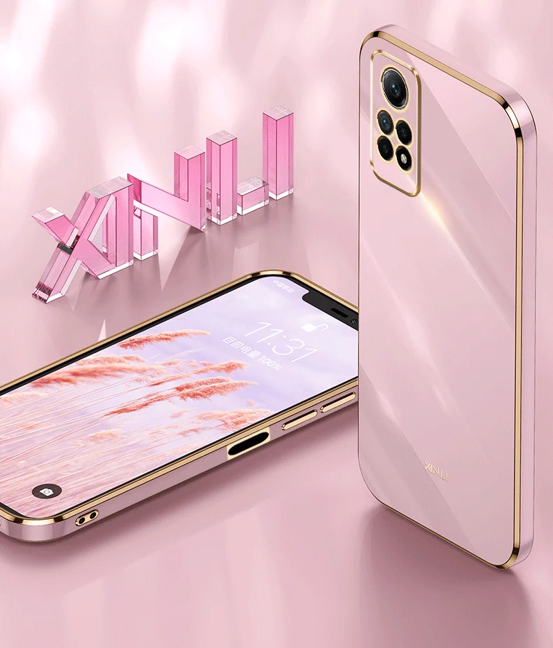 Чехол с покрытием 6D для Xiaomi Redmi Note 12 Pro 4G 2209116AG роскошный мягкий силиконовый