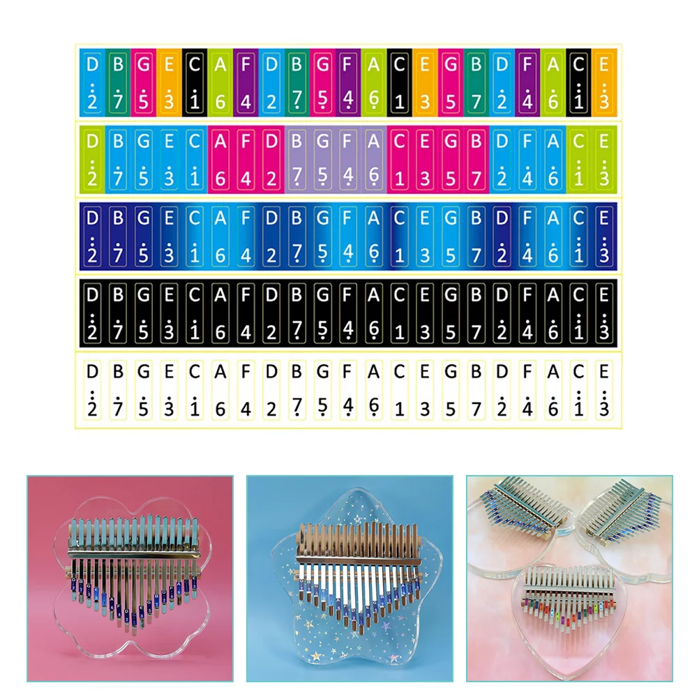 

5pcs Practical Kalimba Keyboard Decal Kalimba Stickers Thumb Piano Decal Thumb Piano Note Stickers