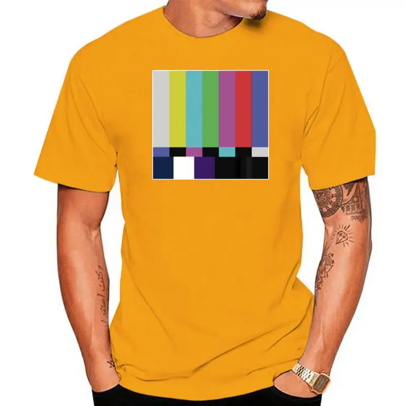 

Natural Cotton O-neck Retro Televsion TV Test Screen T Shirt