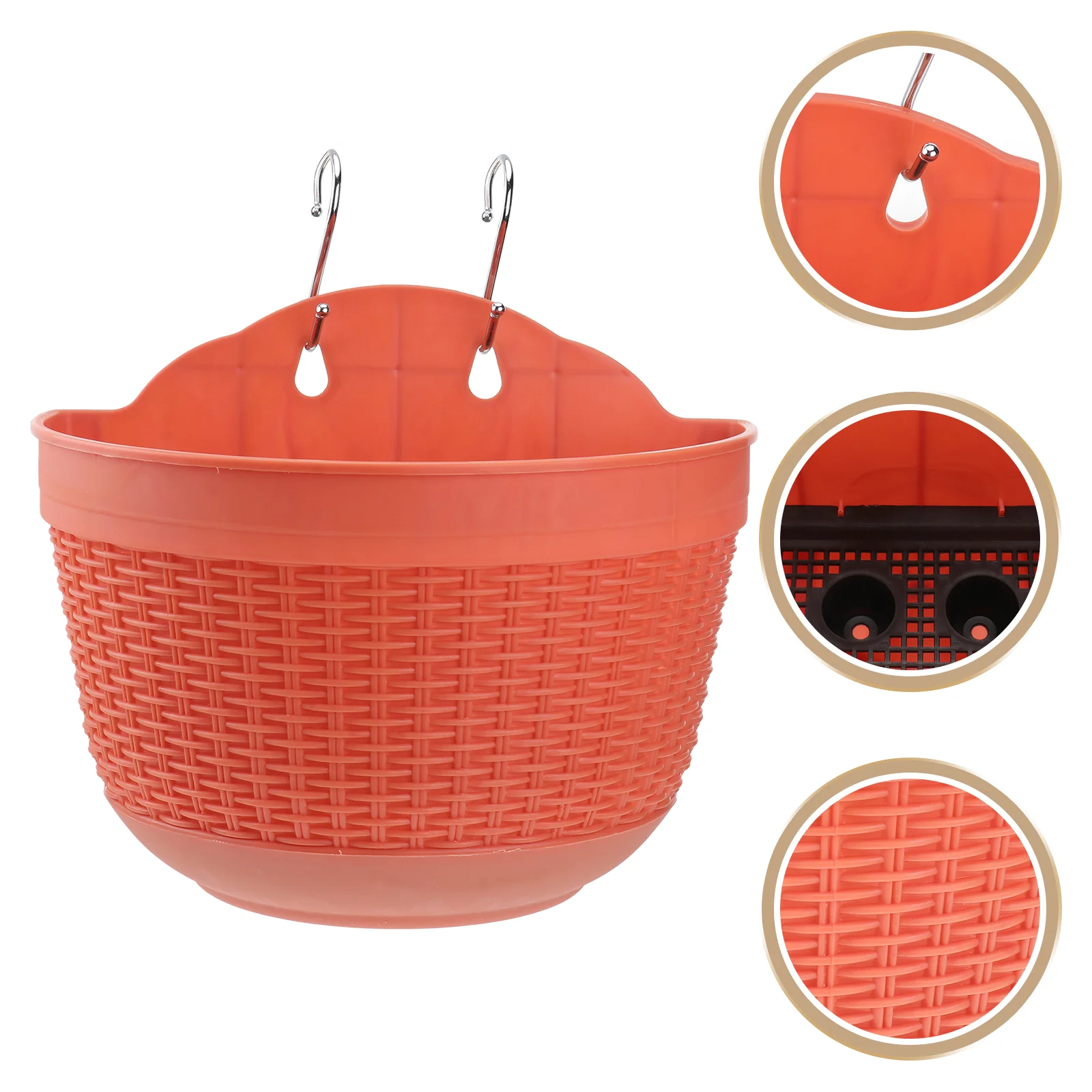 

Hanging Wall Planter Flower Pot Pots Balcony Basket Planters Holder Plastic Railing Succulent Indoor Pocket Fence Baskets Bucket