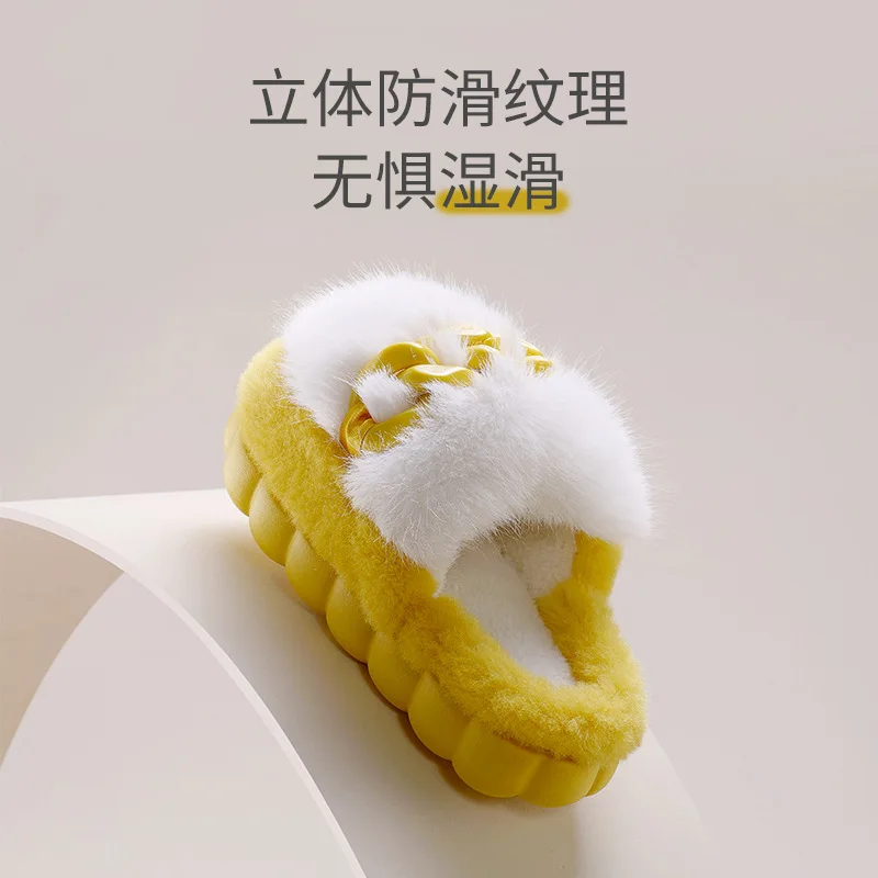 Ladies Winter New Fashion Comfortable Soft Cotton Slippers  Plush Thick Sole Indoor And Outdoor Warmth Sweet Home Soft Shoes