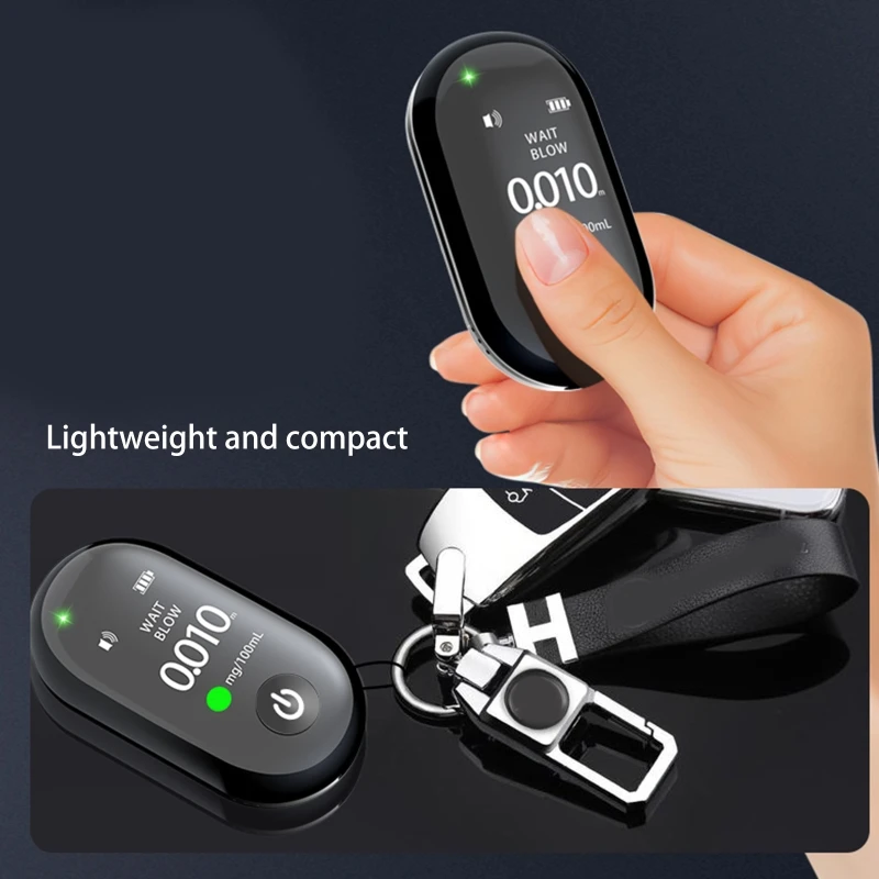 

Quick Response Blowing Alcohol Tester Professional LCD Digital Display Drunk Driving Detector Portable Mini Breathalyzer