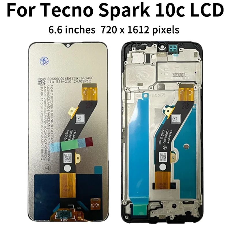 Фото OEM для Infinix Tecno Spark 10 Pro/10C/10 ЖК-дисплей, сенсорная панель, дигитайзер в сборе KI7 KI5k KI5q, рамка дисплея №3