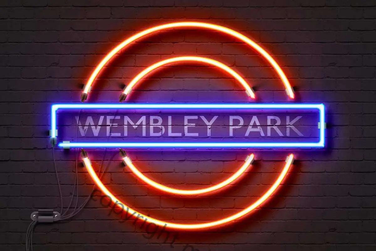 

Неоновая вывеска Wembley Park, украшение комнаты, ретро винтажная металлическая вывеска, жестяные таблички, неоновая вывеска для клуба, кафе, паб...