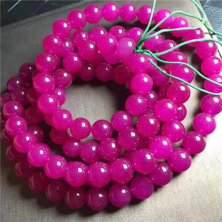 

Rose Red Jade Beaded Necklace Women Fine Jewelry Genuine Natural Myanmar Jadeite Grade A Green Jades Stone Chokers Necklaces