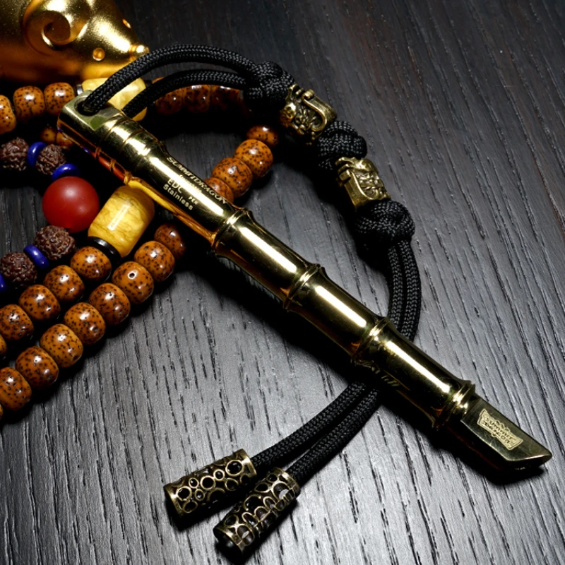 

Brass Tactical Cool Stick Original Bamboo Joint Self Defense EDC Life Saving Short Stick Car Broken Window