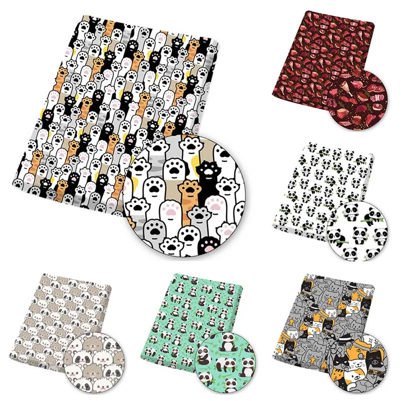 

Polyester Cotton Fabric Cartoon Cute Animals Printed Fabric By The Meter Home Textile DIY Dress Supplies Handmade Mask 45*145cm