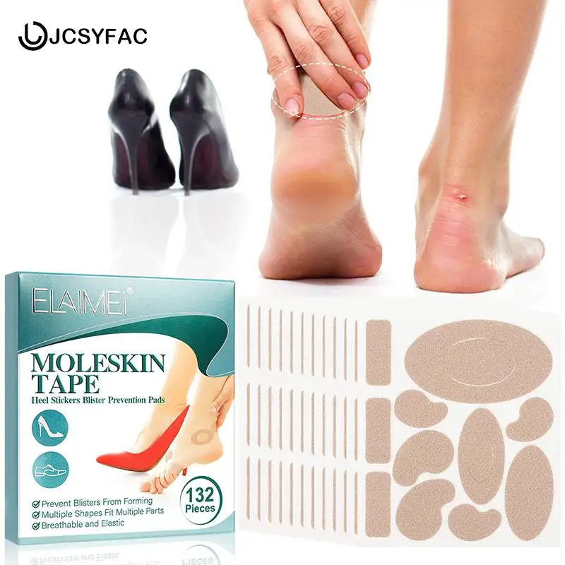 

132Pcs/box Moleskin Tapes For Feet Blisters Tape Anti-wear Heels Stickers Blister Prevention Pads Shoes Hikings Foot Care