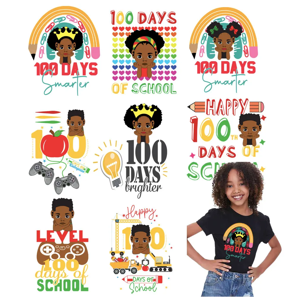 

HBCB Grad Patches For Clothes Kids DIY For Black History Thermo Stickers T-Shirt Heat Transfer Mom Baby Parches Iron Transfer