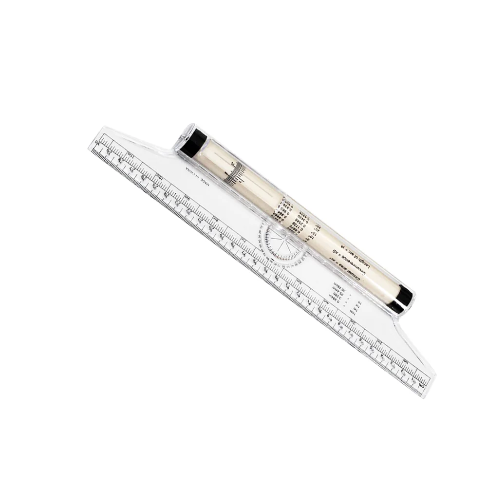 

30cm Rolling Ruler Multipurpose Parallel Drawing Ruler for Angle Measurement Student School Office Supply Set square
