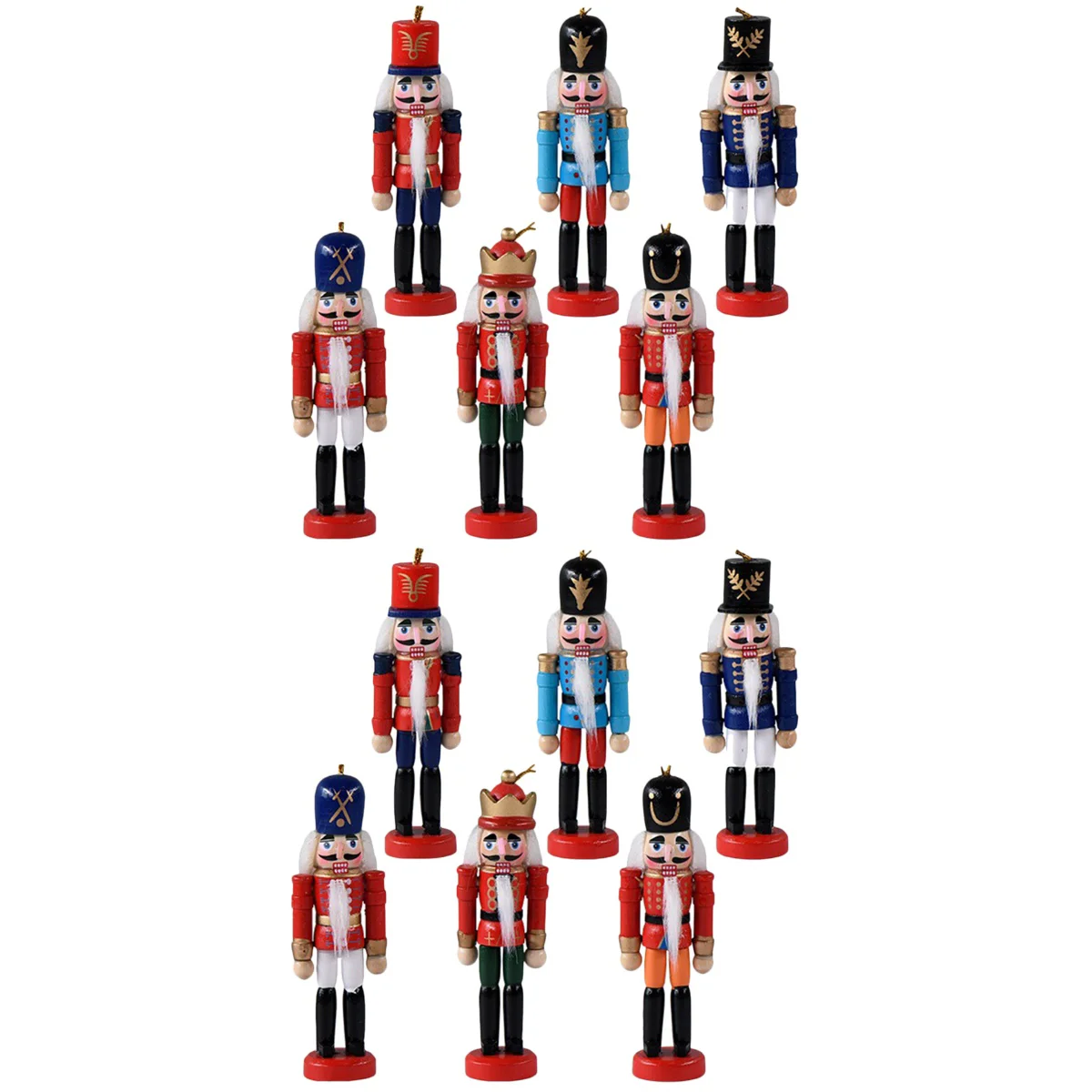 

2 Sets Small Nutcracker Figure Christmas Nutcracker Decor Walnut Soldier