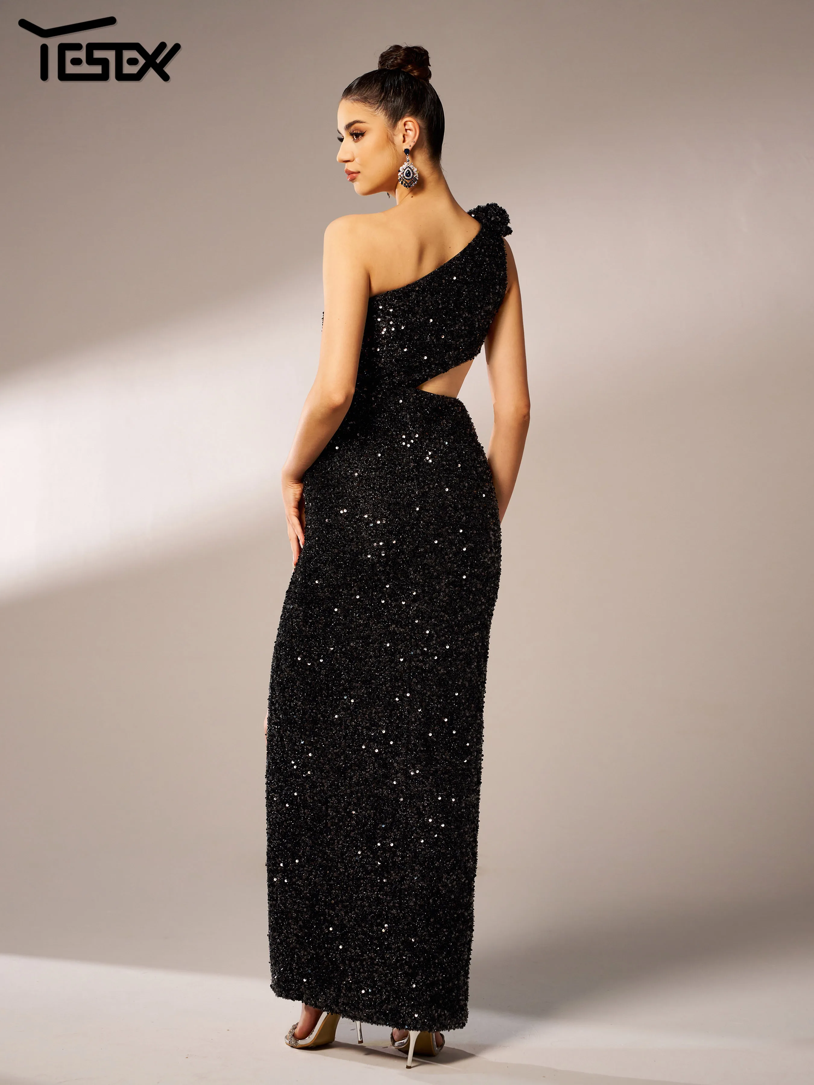 Yesexy черное новое женское шикарное элегантное асимметричное сексуальное