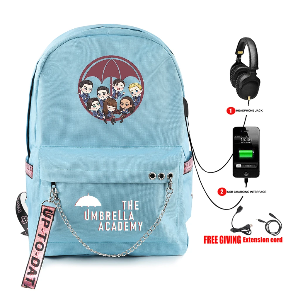 

Рюкзаки с USB-зарядкой и принтом зонтиков для мальчиков и девочек