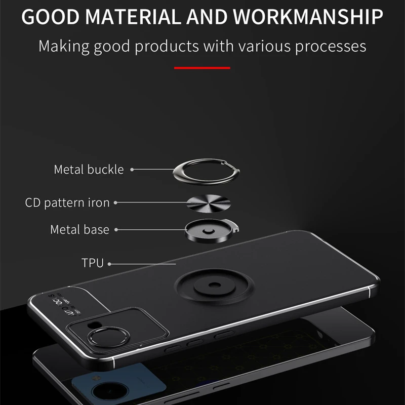 For Realme C30 Case Cover OPPO Realme C30 Capas New Shockproof Back Bumper Soft Ring Magnetic Holder For Cover Realme C30 Fundas