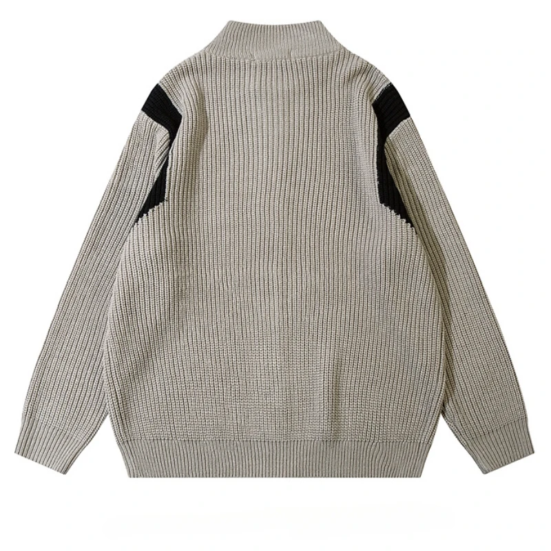 Мужской трикотажный кардиган на молнии в американском стиле