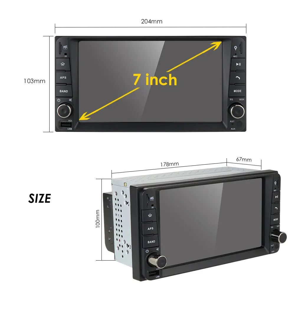 $98.00 7'' Android 9 For Toyota RAV4/Hilux/Camry/Corolla/Terios Support 2 din 4 CORE Car radio Multimedia Stereo GPS WIFI 4G SWC BT DVR