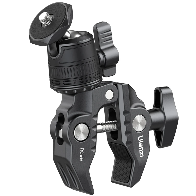 

Ulanzi R099 Super Metal Clamp with 360 Rotation Mini Ball Head Bracket Mount 1/4 Screw for Rig Monitor DSLR Motorcycle