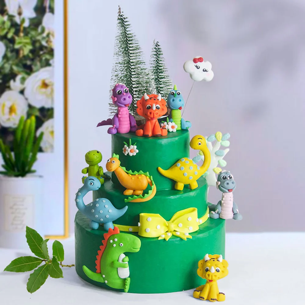 

Dinosaur Party Cake Topper Kids Boy Dino Soft Cake Decorating Birthday Favors T-rex Raptor Figure Doll Jurassic World Supplies