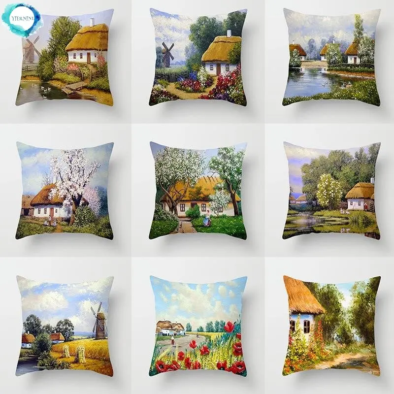 

Винтажный диван-стул, украшение для дома, картина маслом, наволочка, искусственная кожа, Обложка, украшение гостиной