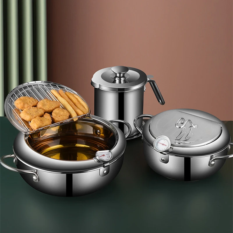 

Lid And 304 Steel And 24 Pan Stainless Tempura A Pot 20 With Pans A Kitchen Pots Japanese Frying Thermometer Fryer Deep Cm