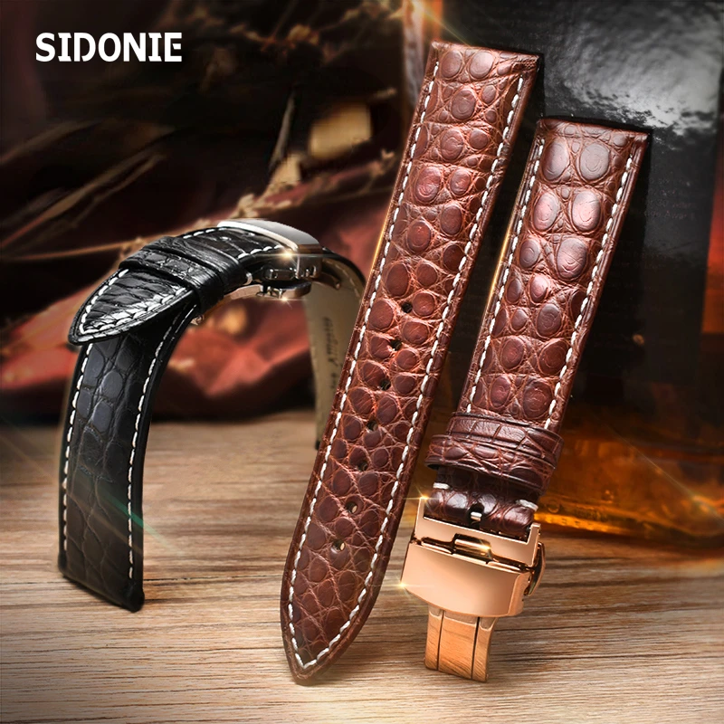

Crocodile Leather Alligator Strap for Longines Master Omega Men and Women Butterfly Clasp Watchband 12 14 16 18 20 22 24mm