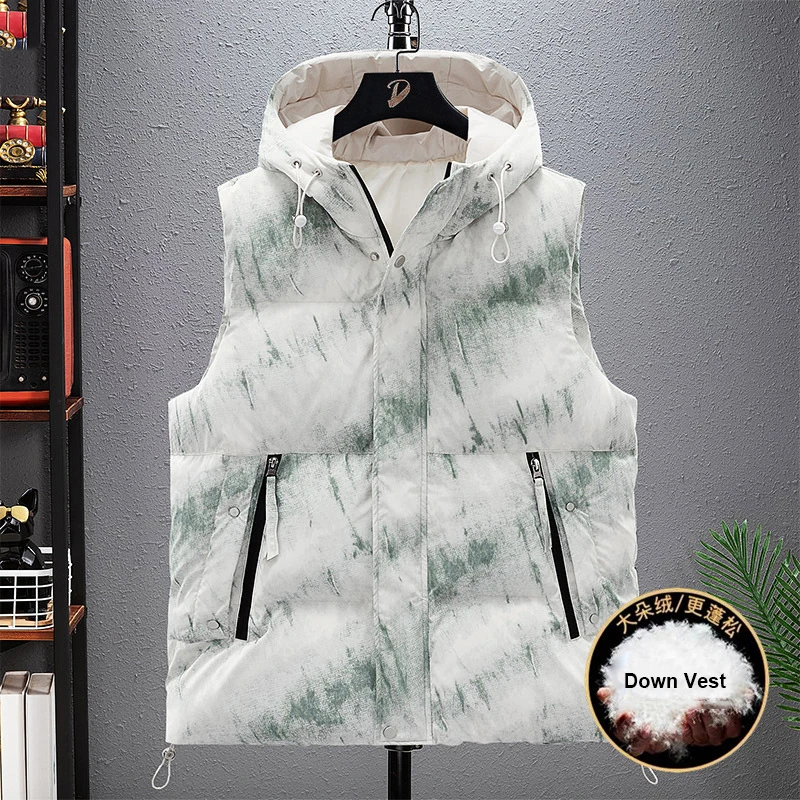 Зимние пуховые жилеты мужские большие размеры 8XL куртка без рукавов мужская мода