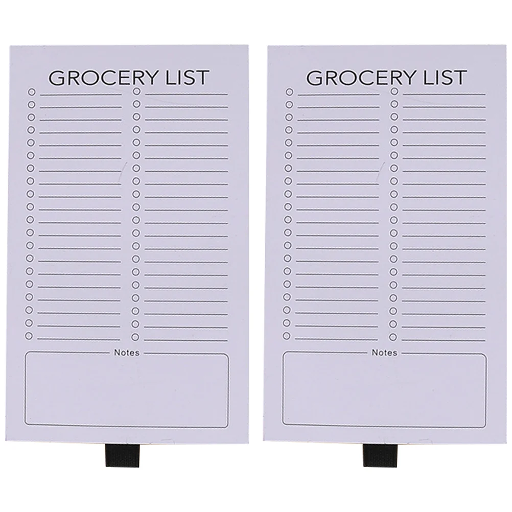 

2 Pcs Portable Refrigerator Magnetic Notepads Household Fridge Shopping List Double Offset Paper Student Grocery