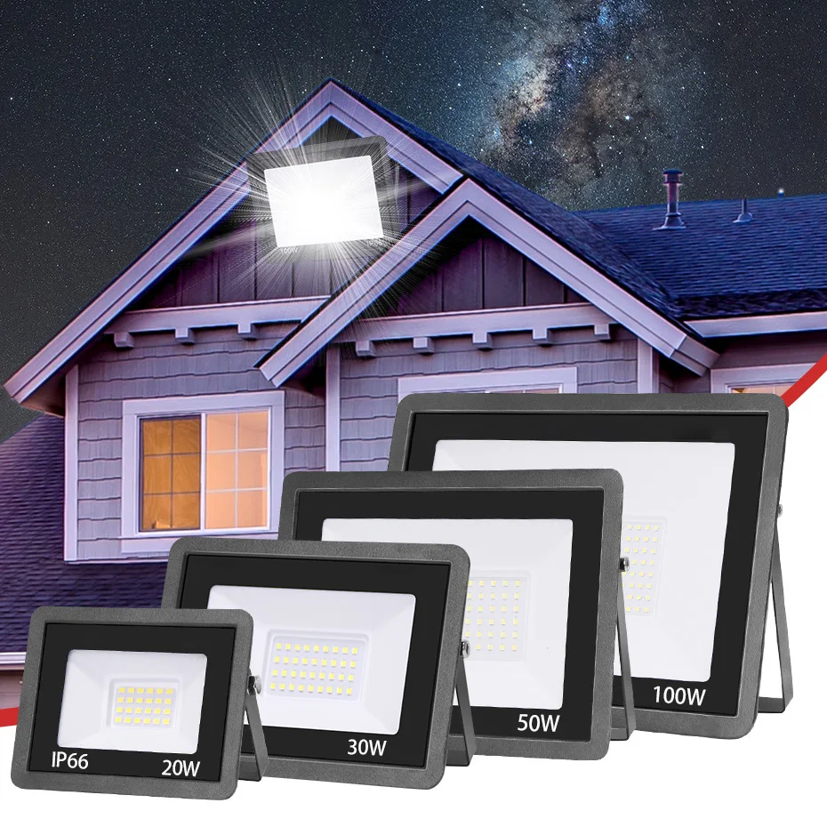 

LED Floodlight 10W 20W 30W 50W 100W 150W AC220V IP66 Waterproof Outdoor Spotlight Flood Light Led Exterior Wall Lamp Reflector