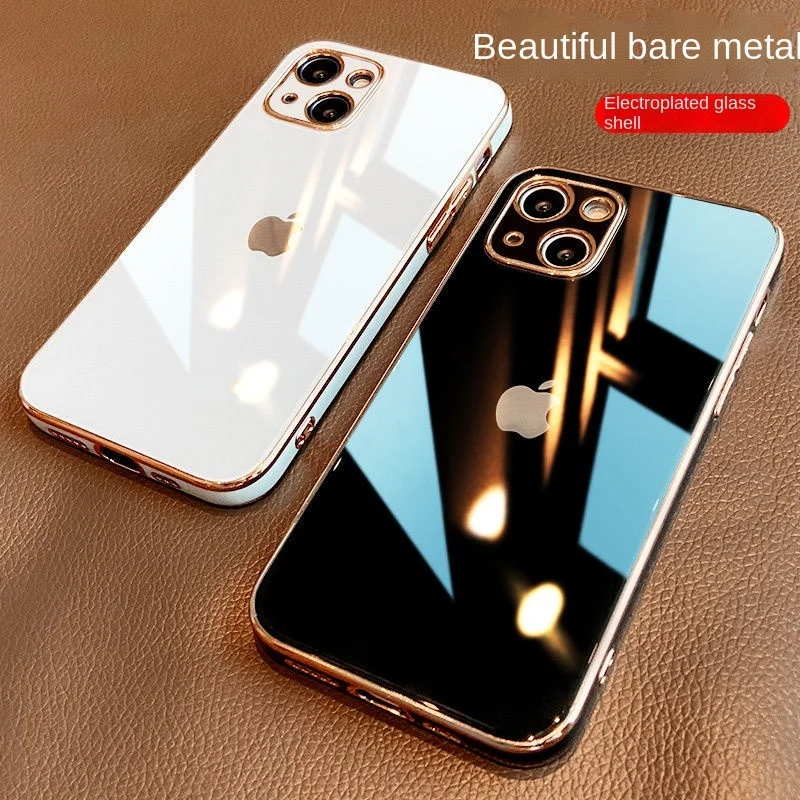 

Красивый металлический чехол для Iphone 13, чехол для Iphone13promax с покрытием из стекла, новый улучшенный 13-дюймовый promax, защита от падения для мужчи...